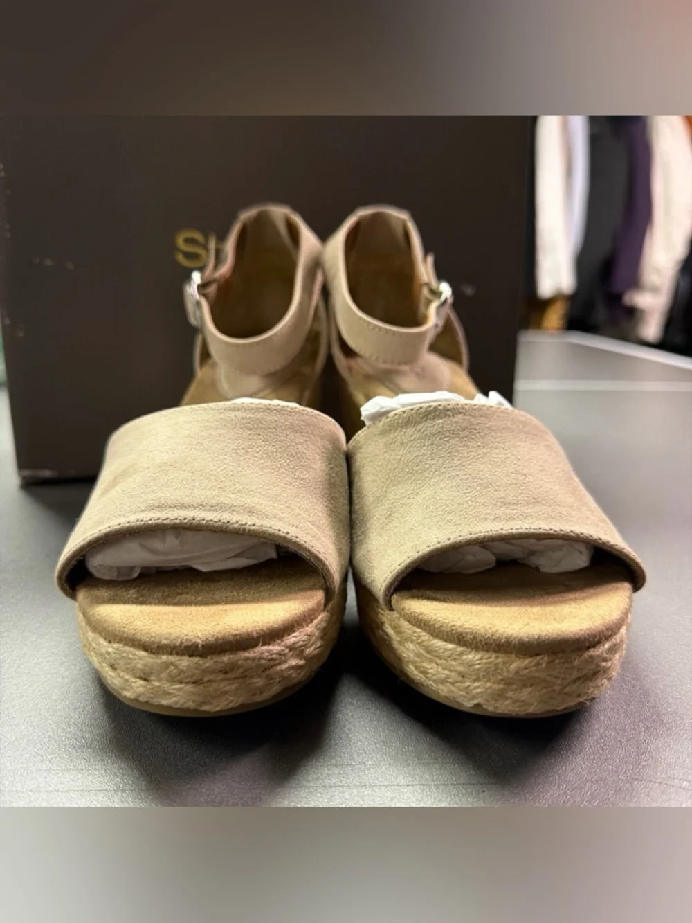 Style‎ & Co Women's Beige Seleeney Wedge Sandals Shoe Size 6M NWB